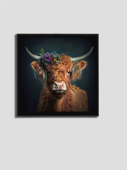 Nature Wall Art-The Bison and Flowers-Canvas Print
