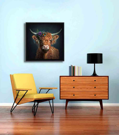 Nature Wall Art-The Bison and Flowers-Canvas Print
