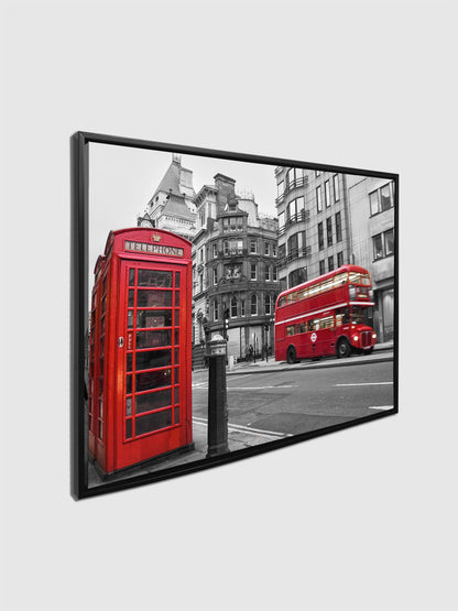 Canvas Print-Iconic Red Double Decker Bus & Phone Booth-Wall art
