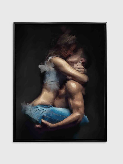 The couple in the shade. Canvas Wall Art.