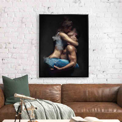 The couple in the shade. Canvas Wall Art.