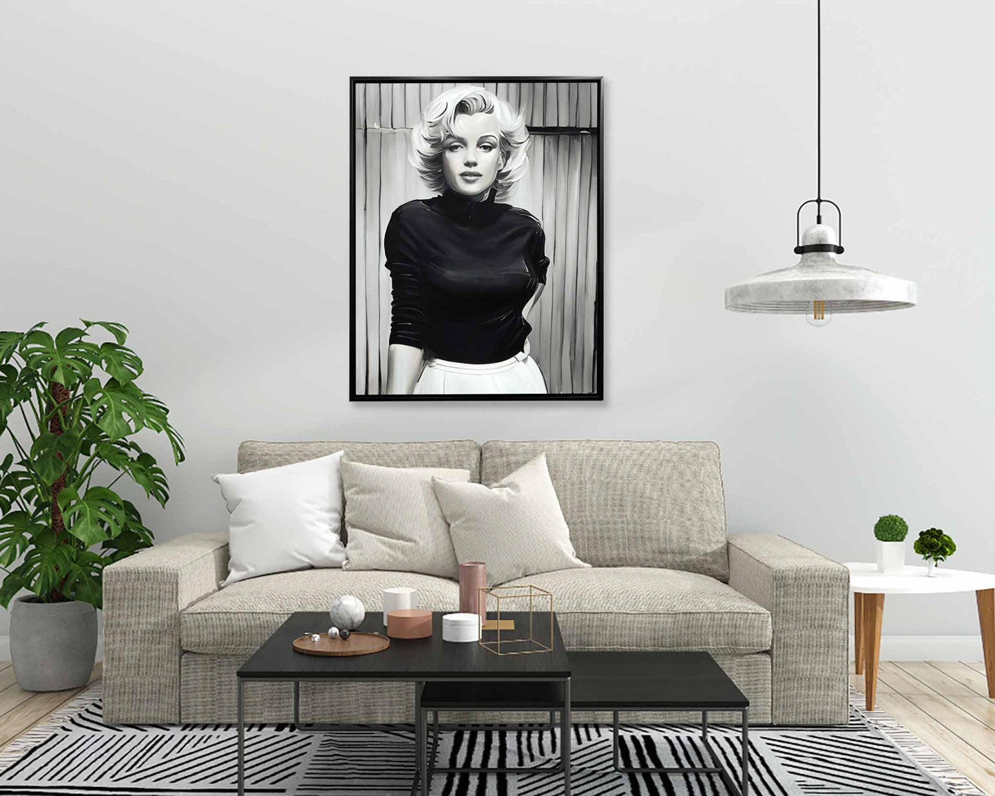 Marilyn in Black and White - Wall decor - Canvas Fine Art