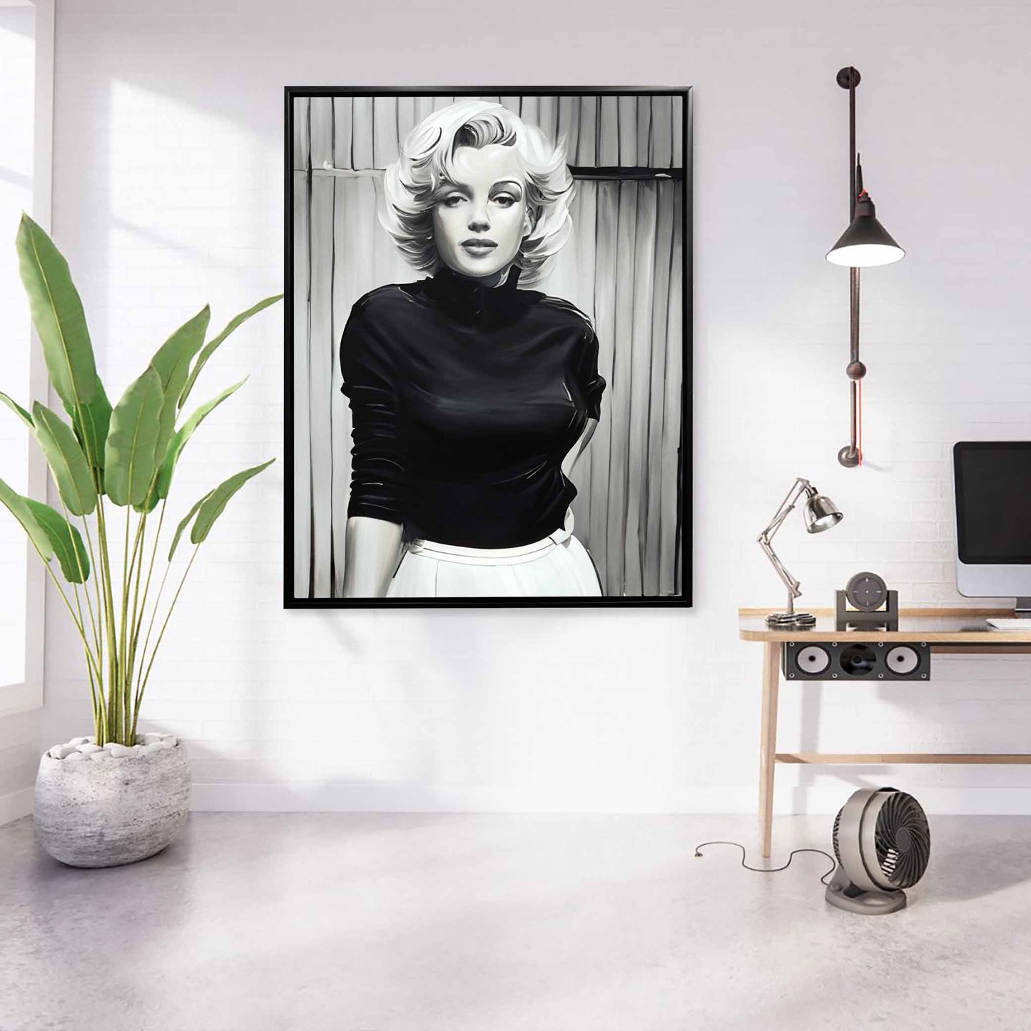 Marilyn in Black and White - Wall decor - Canvas Fine Art