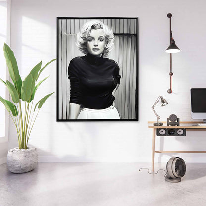 Marilyn in Black and White - Wall decor - Canvas Fine Art