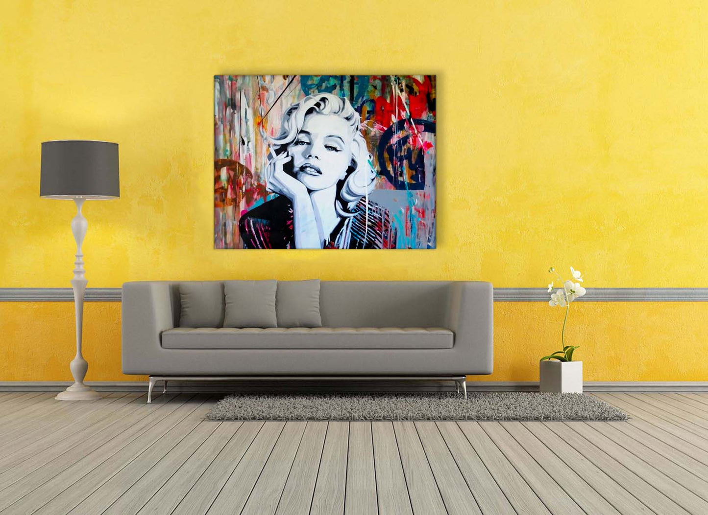 Pop and Urban Art Canvas of Marilyn - Wall art decor- Modern Artwork-Diamond varnish
