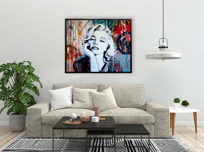 Pop and Urban Art Canvas of Marilyn - Wall art decor- Modern Artwork-Diamond varnish