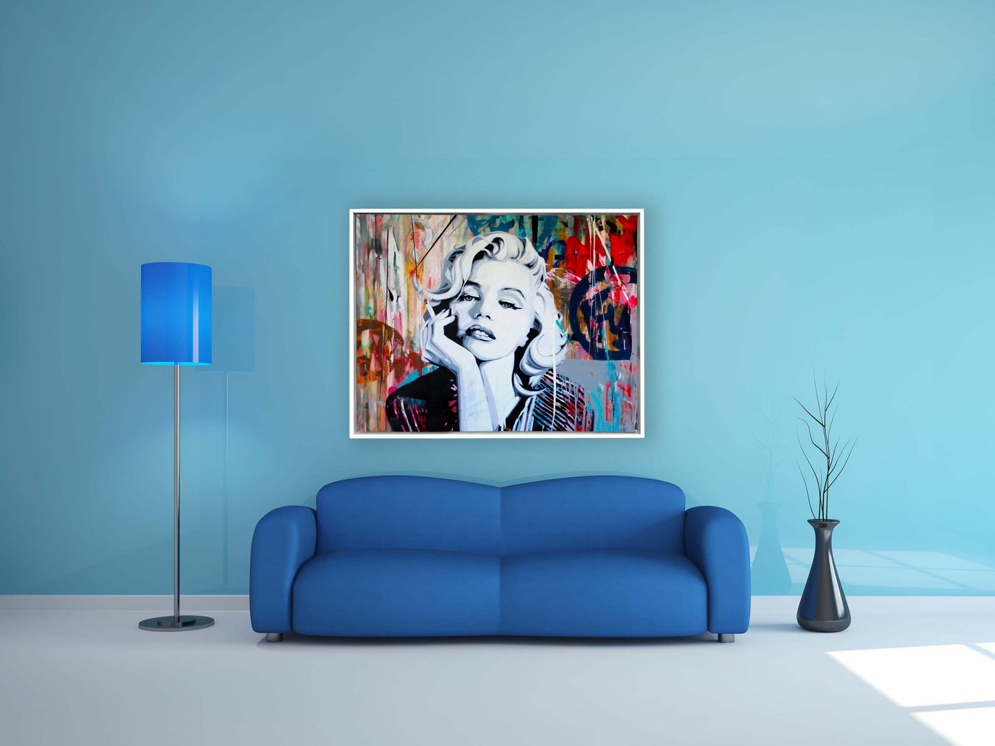 Pop and Urban Art Canvas of Marilyn - Wall art decor- Modern Artwork-Diamond varnish