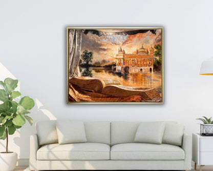 Ancient Golden Temple -Wall Decor- Spiritual Wall Art
