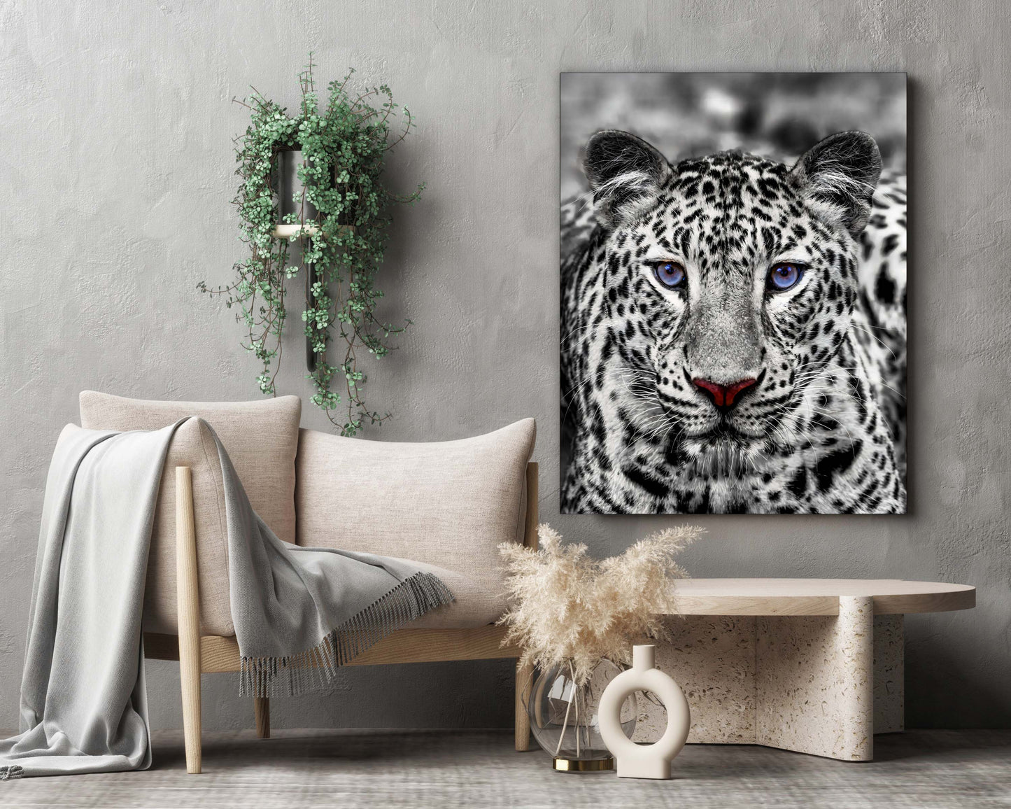 Canvas print-Blue Eyed White Tiger- Wildlife art