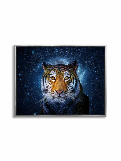 Detailed Tiger Head with Celestial Background 48X36