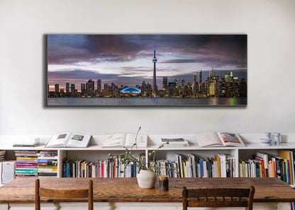 Sunset of Toronto, CN tower, Roger Center-Cities Skyline-RGB varnish