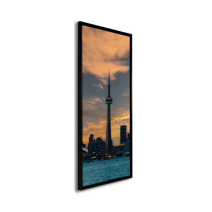 Green CN Tower Toronto Skyline- Canvas Wall Decor
