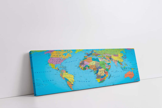 Canvas World Map 72" x 24" Ready to hang canvas wall decor