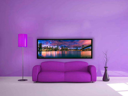 Canvas The East River and the Brooklyn Bridge-New York City landscape