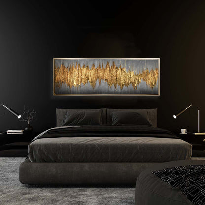 Large Gold Abstract Artwork-Canvas Wall art- Fine Art