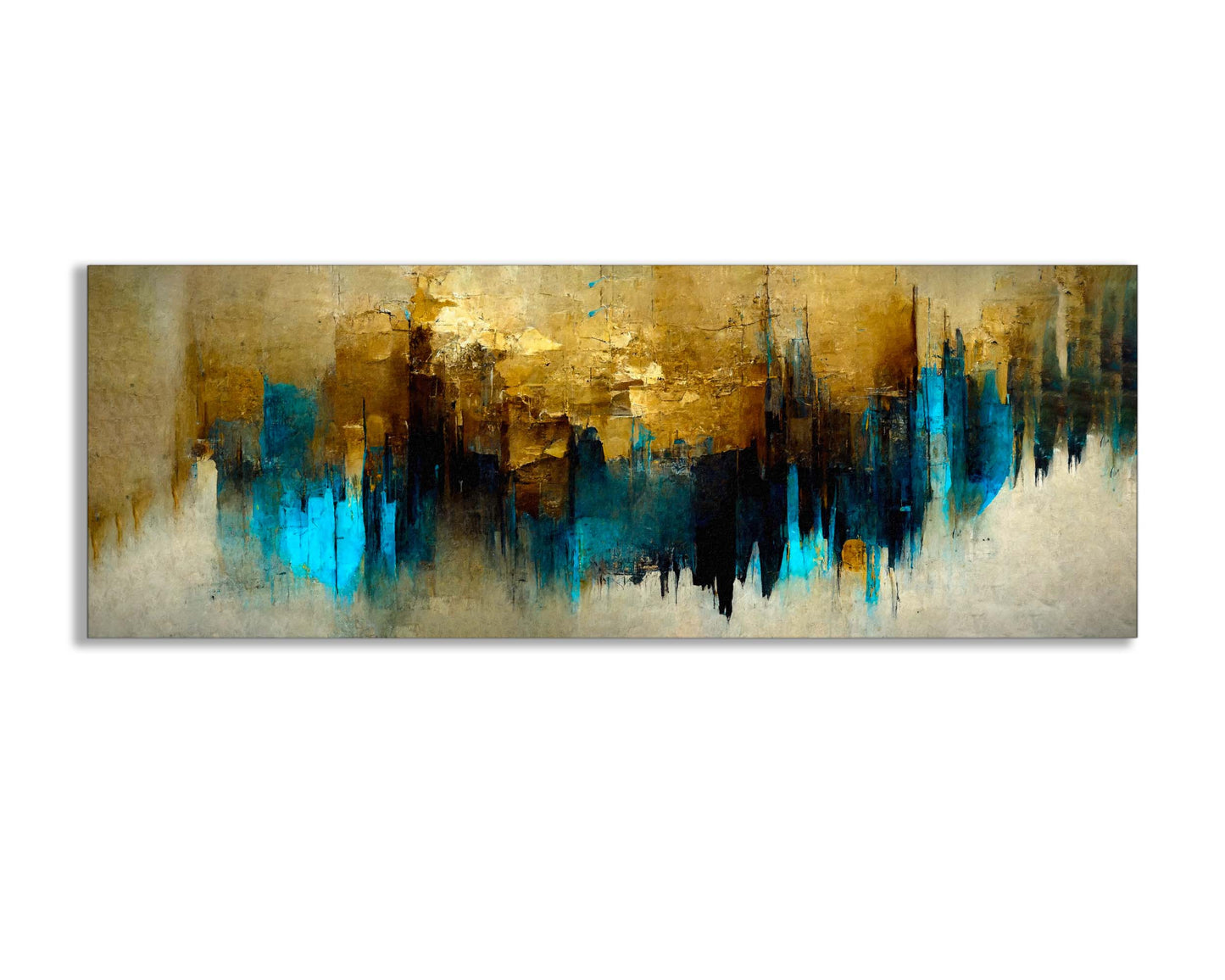 Gold and Blue Abstract-Canvas Wall art- Fine Art
