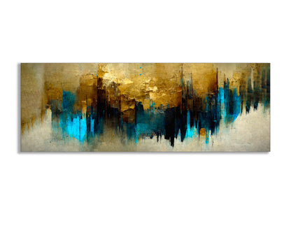 Gold and Blue Abstract-Canvas Wall art- Fine Art