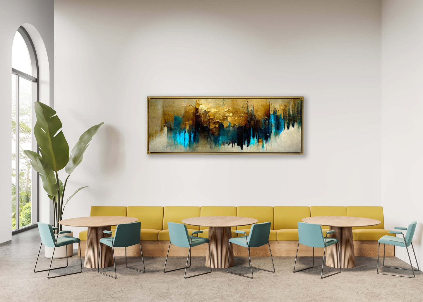 Gold and Blue Abstract-Canvas Wall art- Fine Art