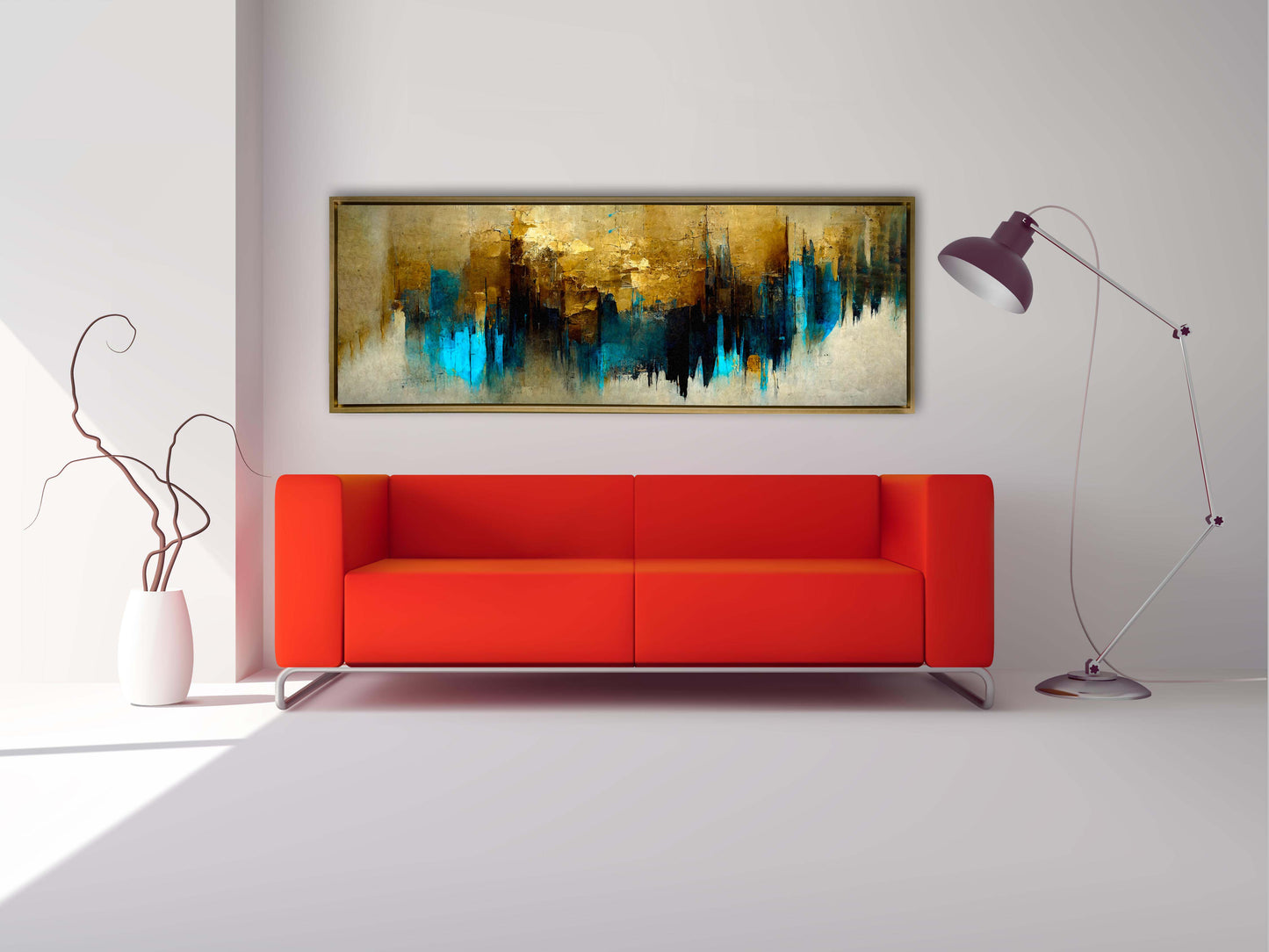 Gold and Blue Abstract-Canvas Wall art- Fine Art