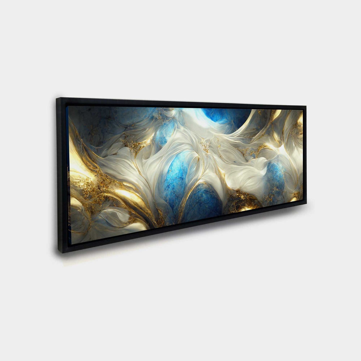 Blues and Golds Abstract 72" x 24"