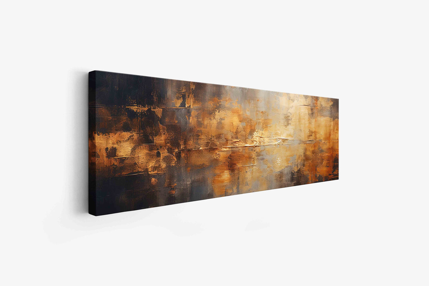 Fine Art Abstract Canvas Gold in Sepia Tones 72" x 24"