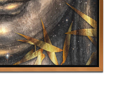 Canvas Pint Gold Buddha- Artwork-Gold varnish