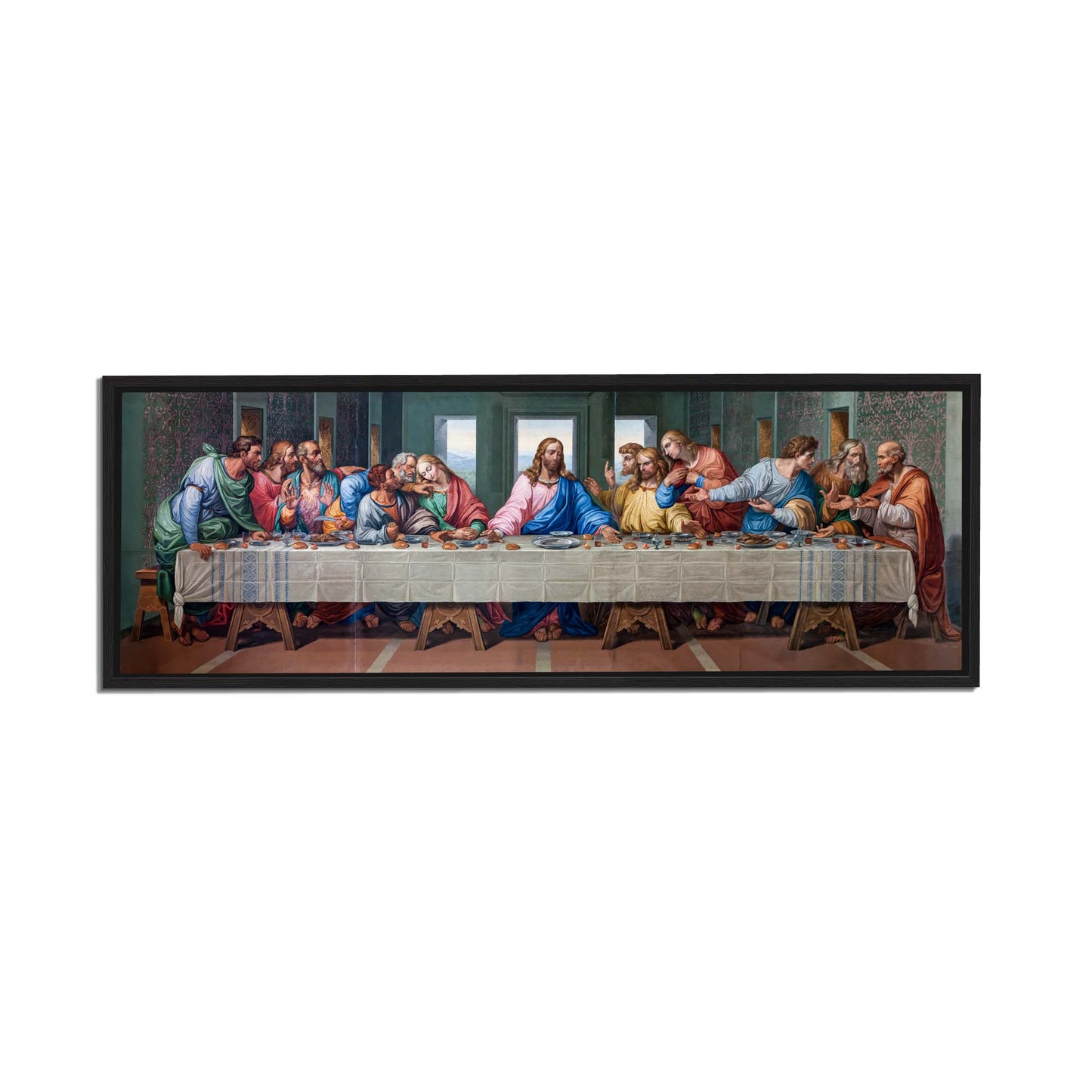 Sample Last Supper Large Canvas Canvas-Christian Art in Black Floating  Frame