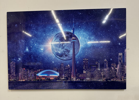 Light sky with CN Tower-Metal aluminum print- Toronto-Limited Edition