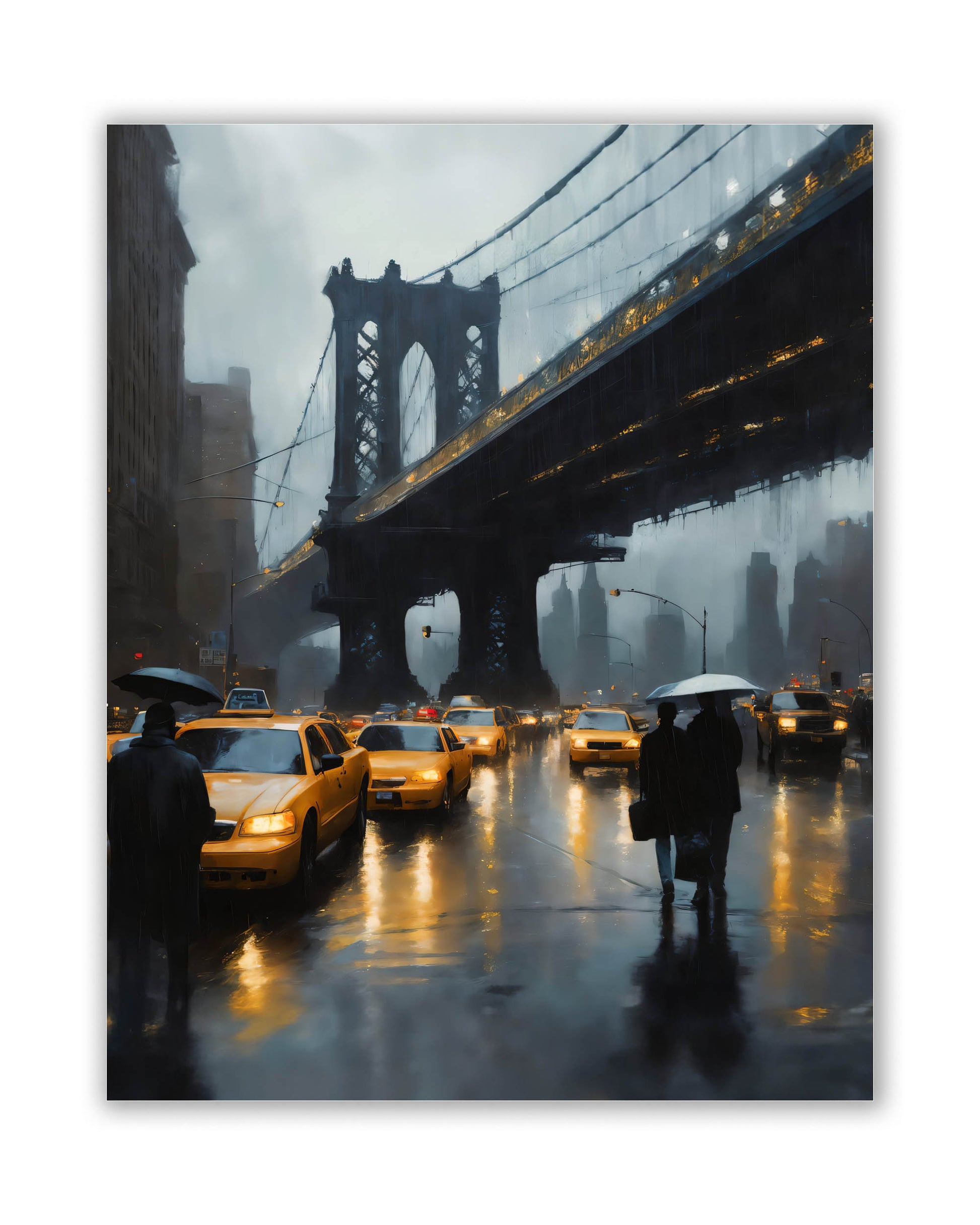wall art Stylized NYC Bridge Skyline