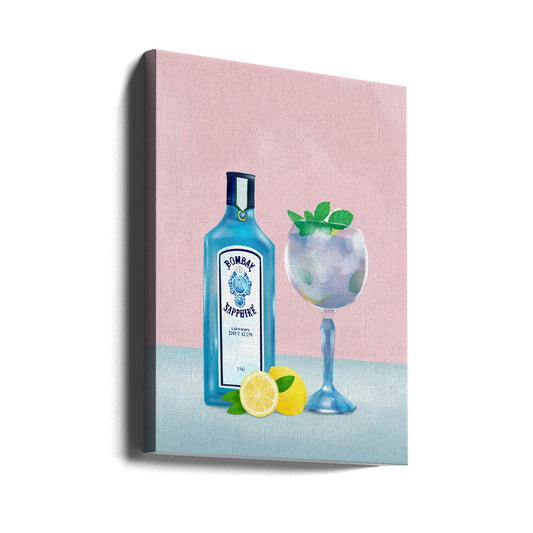  Gin Cocktail Wall Artwork Gallery Wrapped (Ready to Hang).Wall Decor dining Room
