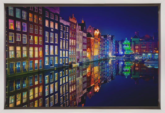 Wall art Amsterdam with White frame