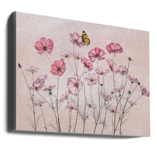  Cosmos and Butterfly Wall Artwork Gallery Wrapped (Ready to Hang)
