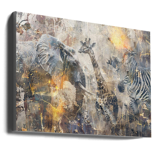  African Art Illustration Wallart 114 Wall Artwork Gallery Wrapped (Ready to Hang)