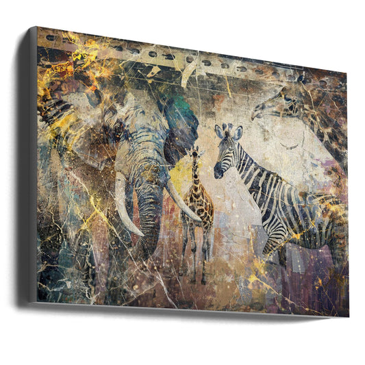  African Art Illustration Wallart 113 Wall Artwork Gallery Wrapped (Ready to Hang)