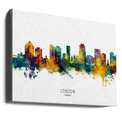 Wall art London Canada Skyline-36X24inches-Gallery Wrapped (Ready to Hang)
