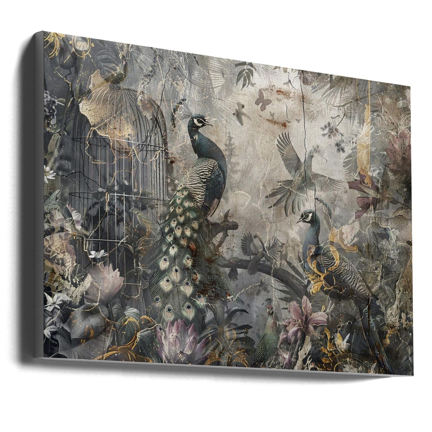  Bird Birds Animal Vintage Art Illustration Wallart 17 Wall Artwork Gallery Wrapped (Ready to Hang)
