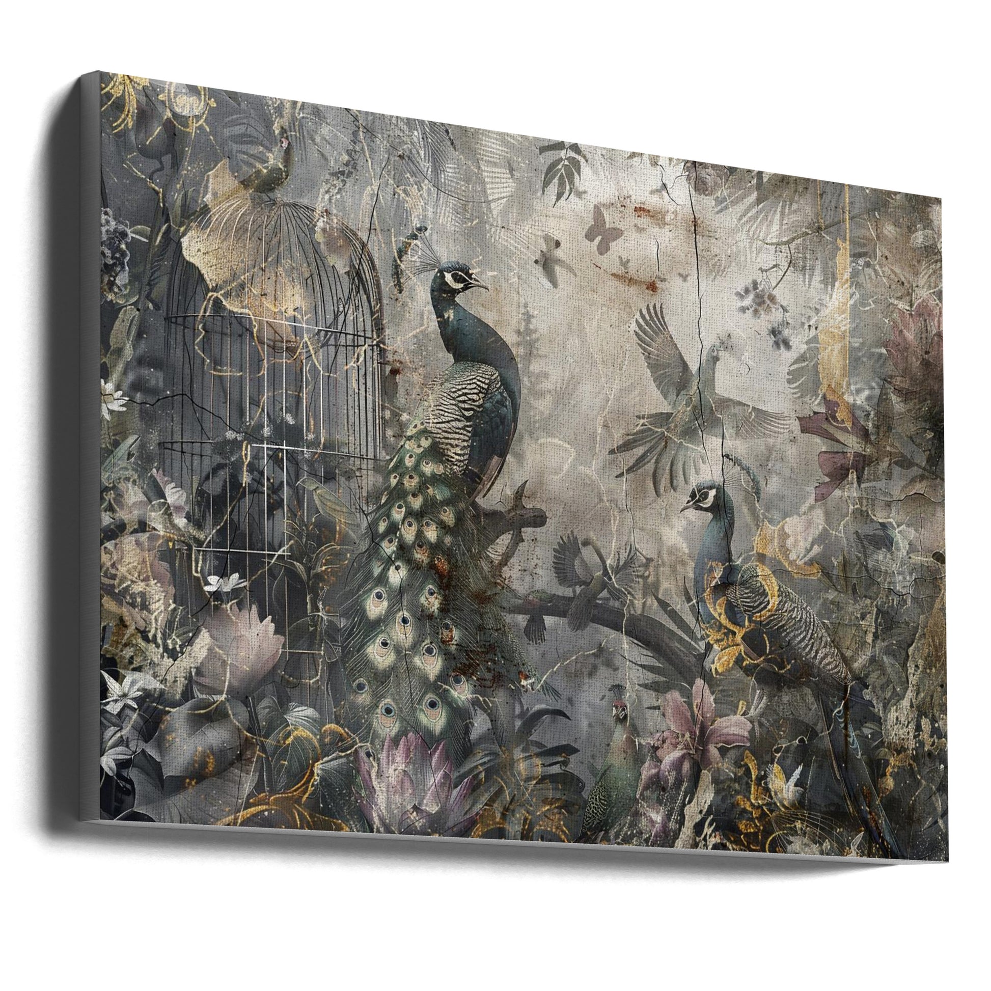  Bird Birds Animal Vintage Art Illustration Wallart 17 Wall Artwork Gallery Wrapped (Ready to Hang)