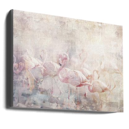  Flamingo Animal Vintage Art Illustration Wallart 10 Wall Artwork Gallery Wrapped (Ready to Hang)