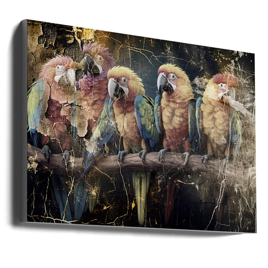  Parrot Animal Vintage Art Illustration Wallart 10 Wall Artwork Gallery Wrapped (Ready to Hang)