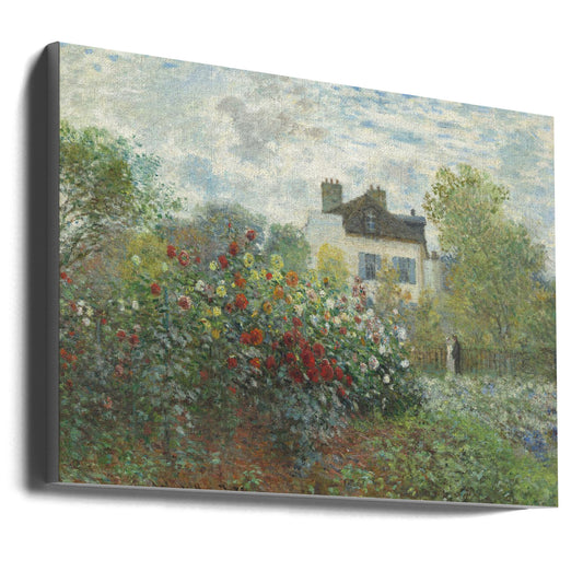  The Artist&#039;s Garden In Argenteuil, a Corner of the Garden With Dahlias (1873) Wall Artwork Gallery Wrapped (Ready to Hang)