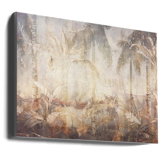  Jungle Leaves Art Illustration Wallart 45 Wall Artwork Gallery Wrapped (Ready to Hang)