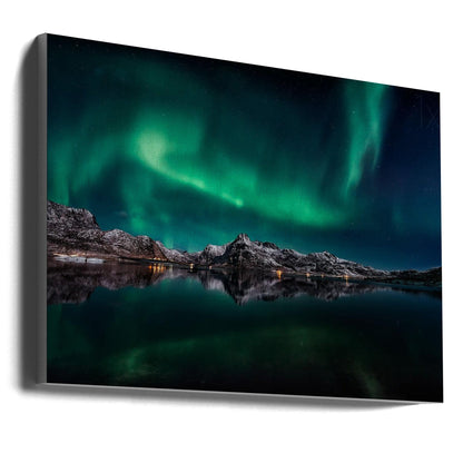  Lofoten Aurora Reflection Wall Artwork Gallery Wrapped (Ready to Hang)