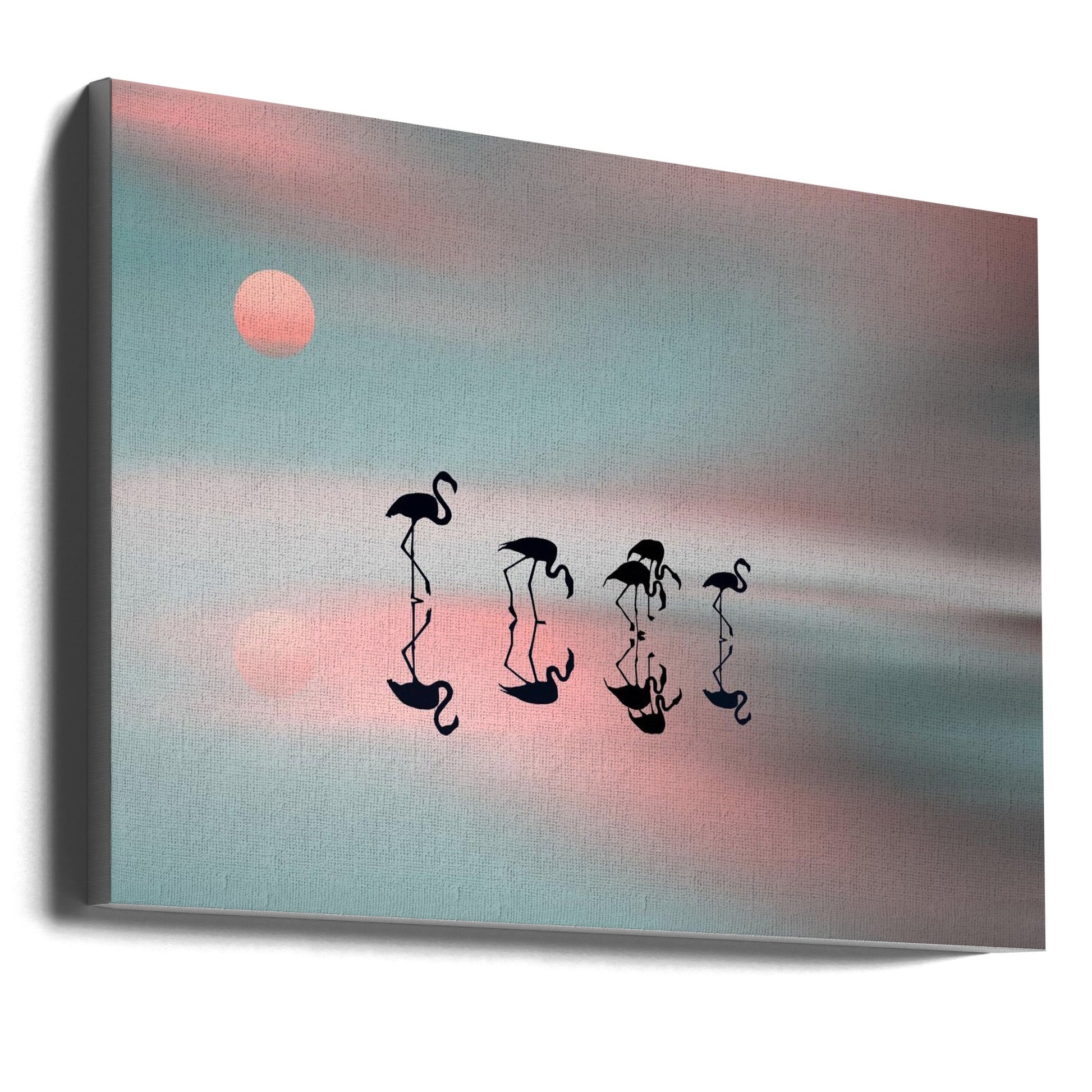  Family flamingos. Wall Artwork Gallery Wrapped (Ready to Hang)