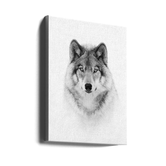  Portrait of a Timber Wolf Wall Artwork Gallery Wrapped (Ready to Hang)