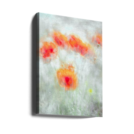  Red Corn Flowers Wall Artwork Gallery Wrapped (Ready to Hang)