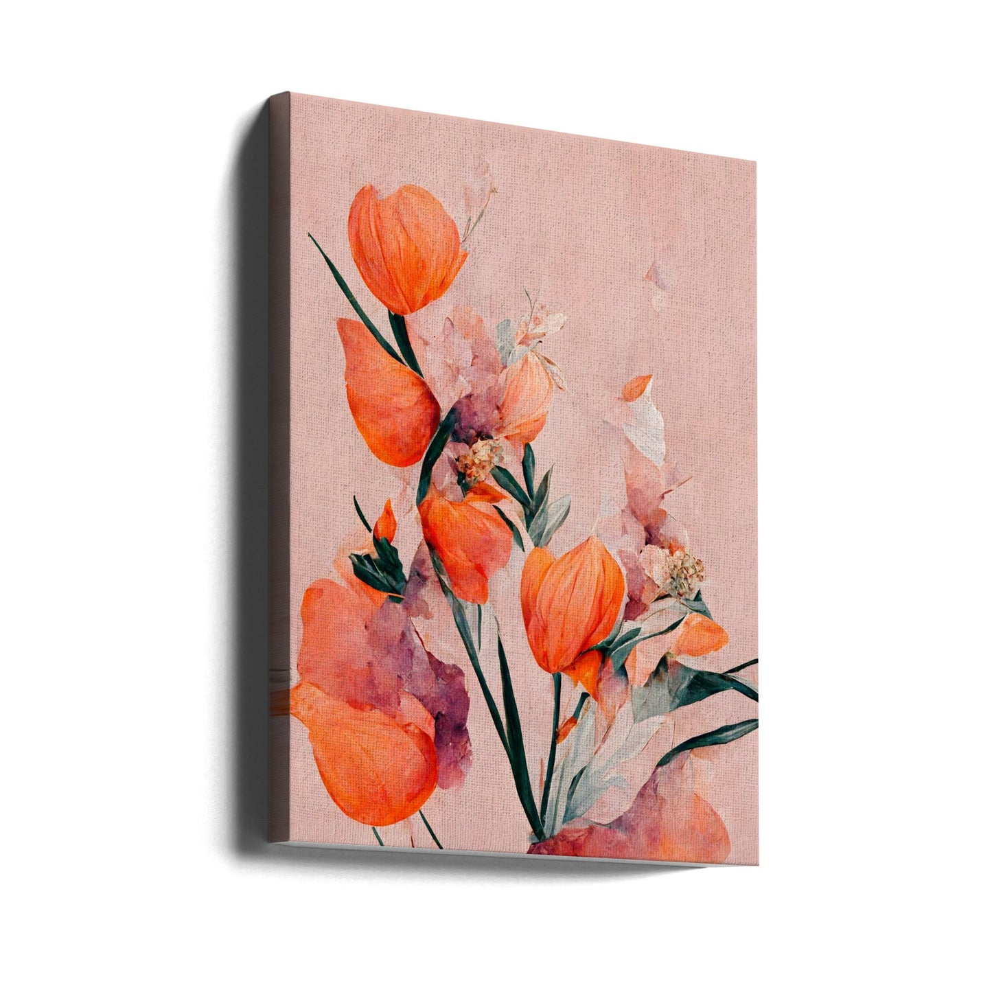  Orange Tulips Wall Artwork Gallery Wrapped (Ready to Hang)