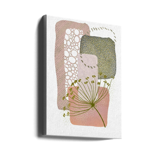  Delicate Pink and Green-2 Wall Artwork Gallery Wrapped (Ready to Hang)