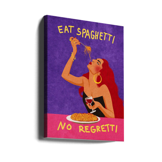  Eat spaghetti no regretti Wall Artwork Gallery Wrapped (Ready to Hang)