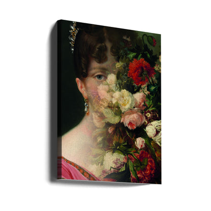  Portrait of Hortense de Beauharnais, queen of Holland with flower still life Wall Artwork Gallery Wrapped (Ready to Hang)