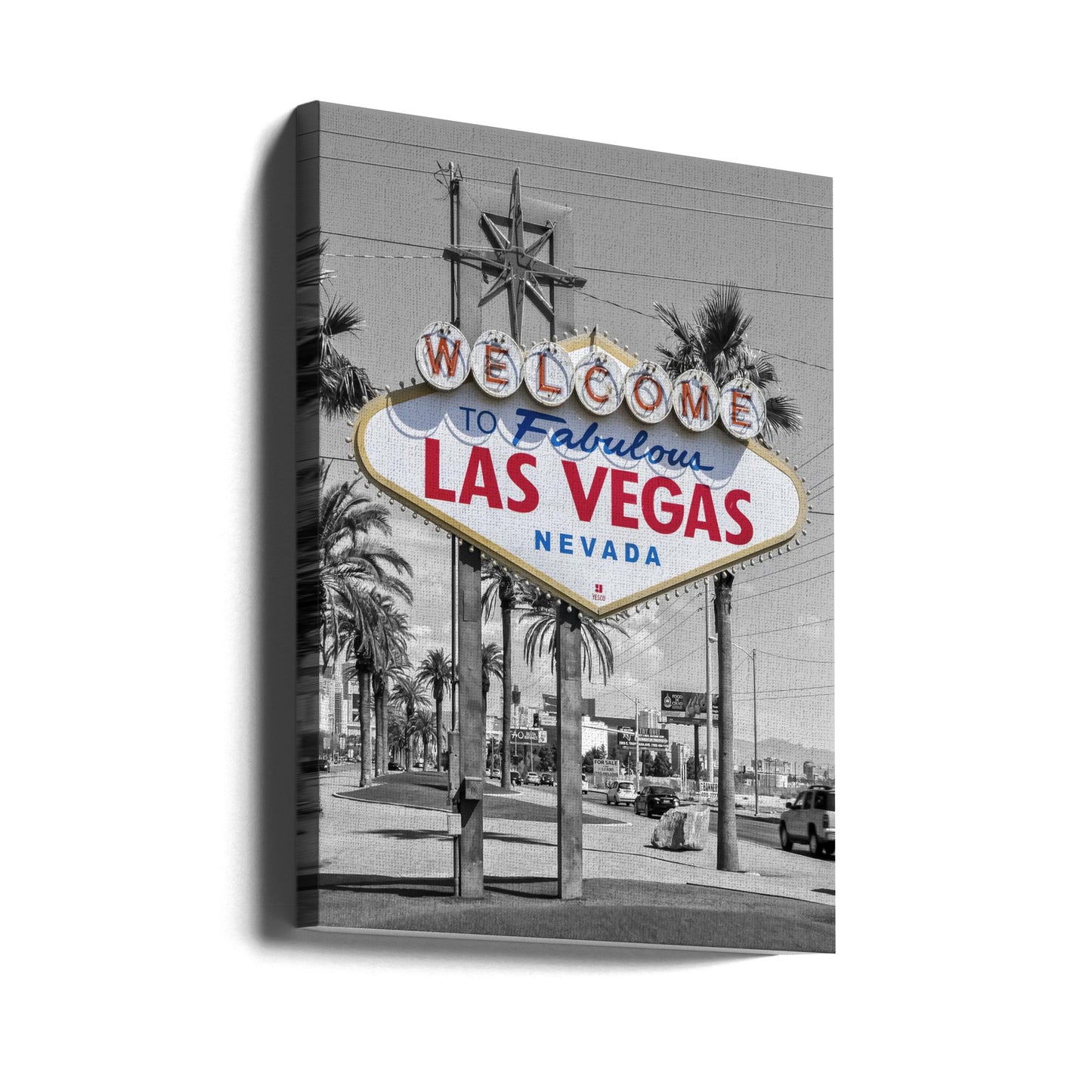  LAS VEGAS Sign - colorkey Wall Artwork Gallery Wrapped (Ready to Hang)